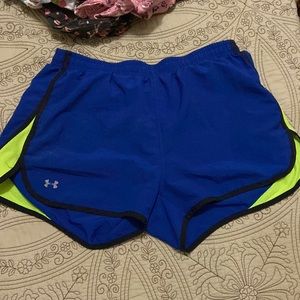 Under Armour size Large blue/green running shorts